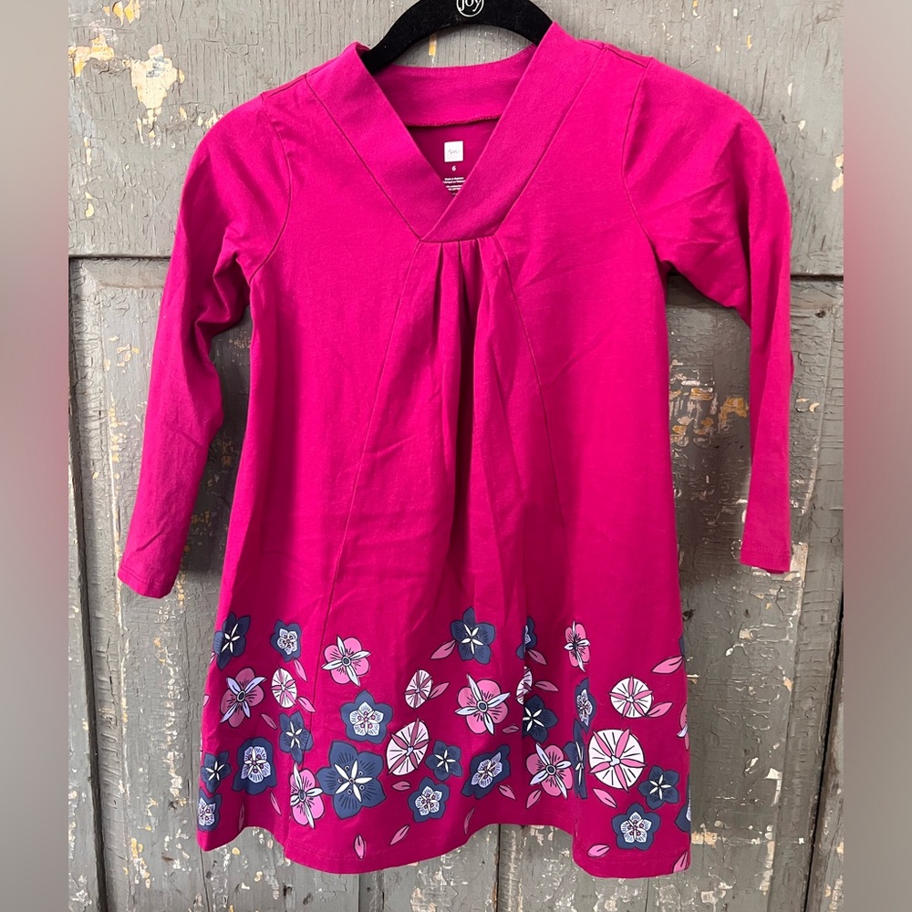 Pink Floral Long Sleeve Dress